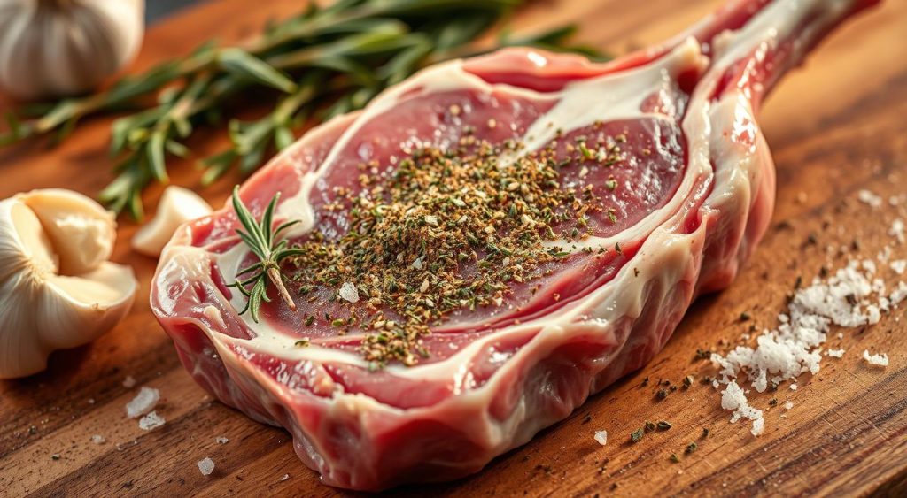 Temperar carne de carneiro para churrasco