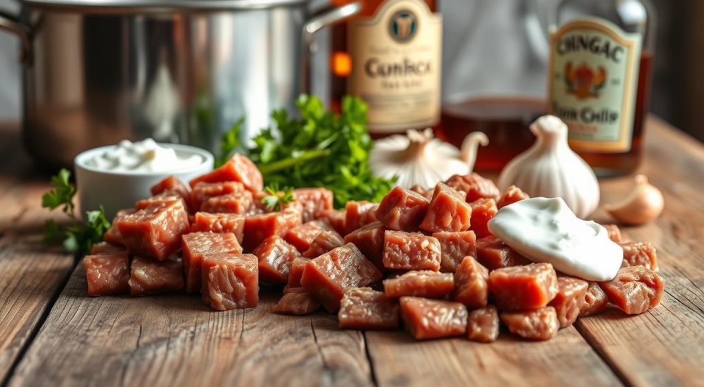 ingredientes para strogonoff de carne