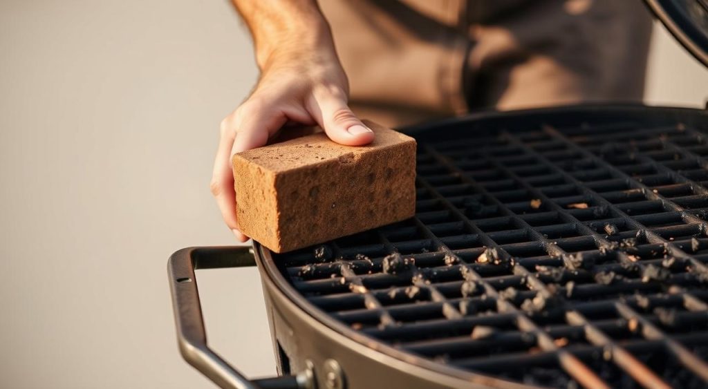 limpar churrasqueira com tijolo